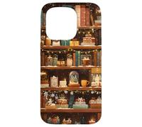 Libreria invernale Accogliente Natale Vintage Biblioteca Bookish Custodia per iPhone 15 Pro