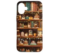 Libreria invernale Accogliente Natale Vintage Biblioteca Bookish Custodia per iPhone 16 Plus