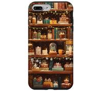 Libreria invernale Accogliente Natale Vintage Biblioteca Bookish Custodia per iPhone 7 Plus/8 Plus