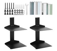 Libreria invisibile a 4 ripiani, a forma di torre verticale nascosta, in metallo per la camera da letto, set da 2 librerie sospese da parete, decorazione in ufficio (nero)