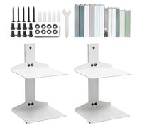 Libreria invisibile a 4 ripiani, a forma di torre verticale nascosta, in metallo per la camera da letto, set da 2 librerie sospese per la parete, decorazione in ufficio di casa (bianco)