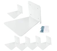 Libreria invisibile, organizer da parete in metallo, resistente, multiuso, set di 6 librerie da parete per camera da letto e soggiorno