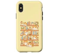 Libreria Kawaii Lettori di Gatti Bookworms Bibliotecario Amante Libri Custodia per iPhone X/XS