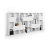 Libreria L Iacopo con ante (160,8 x 314,6 cm), Bianco Frassino