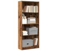 Libreria Legno Antico 60x24x143 cm in Legno Multistrato - Rustic Wood Bookshelf with 5 Shelves for Living Room Bedroom Sturdy Multipurpose Storage Unit for Books, DVDs, Decor Easy & Wall Mounting