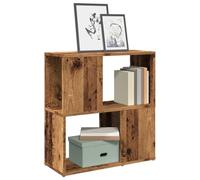 Libreria Legno Antico 60x24x63 cm in Legno Multistrato, 2-Tier Bookshelf for Living Room & Bedroom, Minimalist Design, Durable Particle Board, Easy Assembly, Versatile Storage for Books, DVDs & Decor