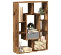 Libreria Legno Antico 63x20x90 cm in Truciolato, Modern Bookcase with 7 Compartments, Geometric Design Storage Shelf for Living Room & Bedroom, Durable Particle Board, Easy Assembly, Max Load 60kg