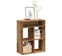 Libreria Legno Antico 66x31x80 cm in Legno Multistrato, Rustic Wood Bookshelf for Living Room & Office, Sturdy Particle Board with Smooth Surface, Easy Assembly, Wall Mountable Storage Shelf
