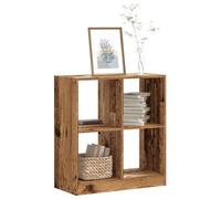 Libreria Legno Antico 68.5x32x75 cm Bookcase with 4 Shelves, Multilayer Wood Storage Shelf for Living Room Office, Sturdy & Moisture Resistant, Easy to Clean, Vintage Style Home Decor Furniture
