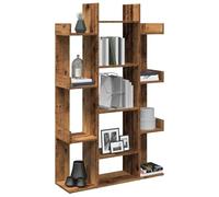 Libreria Legno Antico 86x25, 5x140 cm in Legno Multistrato - Modern Bookcase with 13 Shelves for Living Room Office Sturdy Particle Board Storage Unit for Books, Decor Collectibles & Wall Mounting