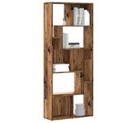 Libreria Legno Antico Bookcase 67x24x161 cm in Truciolato, Modern Wooden Shelf for Living Room & Office, Spacious Storage, Wall Mountable, Horizontal or Vertical Use, Easy Assembly, Vintage Style