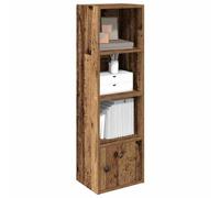 Libreria Legno Vecchio 31x24x102 cm in Legno Multistrato, Bookcase with Door, Vintage Wood Shelf for Living Room & Office, Sturdy Particle Board, Multi-Purpose Storage for Books, Decor & Collectibles