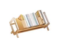 Libreria Libreria da tavolo indipendente in bambù, mensola organizer con pannelli laterali in plastica cavi rettangolari, espositori for ufficio domestico e studio piccola libreria(L40xW21xH15 cm)