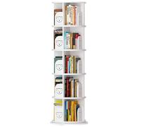 libreria, Libreria girevole a 5 ripiani, scaffale multifunzione for uso domestico da pavimento, base ampia for un utilizzo senza oscillazioni(White)