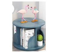 Libreria Libreria Rotante a 360 Gradi Semplice Desktop Book Rack Organizza Studenti Scrivania Rack Ufficio Soggiorno Librerie Librerie Scaffali Libri (colore: Teak) (Blue Oak)