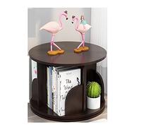 Libreria Libreria Rotante a 360 gradi Semplice Desktop Book Rack Organizza Studenti Scrivania Rack Ufficio Soggiorno Librerie Librerie Scaffali Libri (colore: Teak) (Noce Nero)