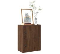 Libreria marrone effetto quercia, 40 x 24 x 52 cm, materiale in legno, piccolo scaffale con porta, spazio flessibile per libri, ideale per soggiorno, studio