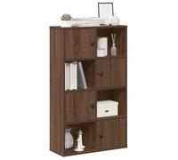Libreria marrone effetto quercia, 60 x 24 x 101,5 cm, materiale in legno, con porta, per libri e oggetti da collezione, molto spazio, installazione flessibile, facile da pulire, durevole