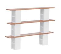 Libreria Miniatura per Casa delle Bambole a 3 Ripiani in Legno | Espositore da Scaffale in Miniatura, Design a Blocchi di Mattoni, per Biblioteca e Zona Giorno