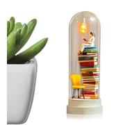 Libreria Miniatura - Statuina accogliente vintage per tavolo o scrivania - Decorazione di scaffali per soggiorno e camera da letto
