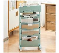Libreria mobile a 6 ripiani con ruote Ripiani portaoggetti multifunzione su entrambi i lati per ufficio sala studio casa e scuola nization