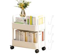 Libreria mobile, carrello per libri a rotelle, scaffale mobile per organizzare aule e l'ufficio, ruote bloccabili, design salvaspazio, facile da montare, struttura in metallo resistente