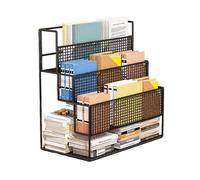 Libreria mobile con ruota, carrello a portata di grande capacità carrello organizzatore di stoccaggio rimovibile libreria, carrello multiplo per la scuola domestica nero 55 * 21 * 40cm