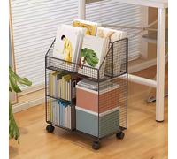 Libreria mobile per soggiorno stretto Unità di archiviazione arrotolabile di grande capacità Scaffale bianco per organizzazione camera da letto e soggiorno