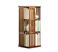 Libreria mobile rotonda girevole a 360°, scaffale alto in legno angolare da pavimento libreria per camera da letto piccolo spazio 3 piani