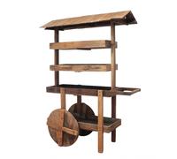 Libreria mobile scaffaletto carrello ornamentale in legno con ruote Sirio