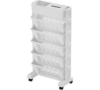 Libreria Mobile su Ruote, Organizer per Libreria Stretta Verticale, Carrello Libreria Mobile per Aula per Bambini I Bambini Gli Studenti Studiano in Camera da Letto Soggiorno Casa Scuol, 6 Levels