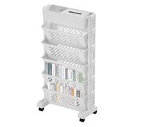 Libreria mobile su ruote - Organizzatore di libreria a 5 livelli | Carrello a più livelli, grande carrello portaoggetti per la scuola