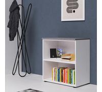 Libreria mobile ufficio in legno bianco Armadio multiuso bagno con top cemento