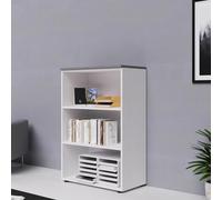 Libreria mobile ufficio in legno bianco con top cemento Armadio multiuso bagno