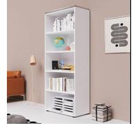 Libreria mobile ufficio in legno bianco con top in olmo Armadio multiuso bagno