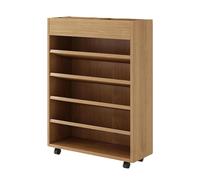 Libreria Mobile Verticale a 5 Ripiani for Studio con Tre Scomparti Portaoggetti, Scaffale Portaoggetti in Legno Salvaspazio for Soggiorno e Camera da Letto