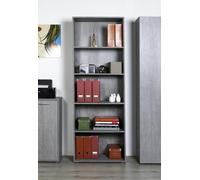 Composad Libreria FLOW - 4 ripiani regolabili, Grigio Cemento 69x200x35 cm - Made in Italy