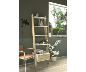 LIBRERIA MOD. OSLO CM 55.1X48.05 H. 180.4 BIANCO OPACO E OAK