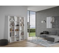 Libreria Moderna 3 Elementi 5 Ripiani Trek Bianco Frassino