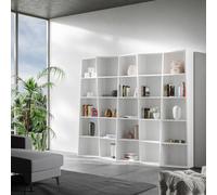 Libreria Moderna 5 Elementi 5 Ripiani Trek Bianco Frassino