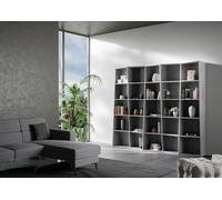 Libreria Moderna 5 Elementi 5 Ripiani Trek Cemento