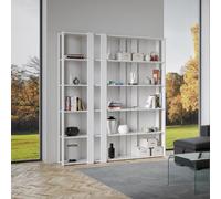 Libreria Moderna 5 Ripiani 178x36x204 cm in nobilitato Bianco