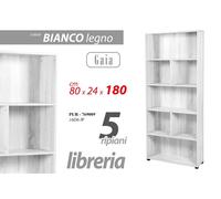 Libreria Moderna 5 Ripiani 7 VANI Scaffale Design Casa Ufficio BIANCA H1808024