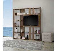Libreria Moderna 5 Ripiani con Pannello per TV 178x36x204 cm in nobilitato Marrone