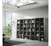 Libreria Moderna 7 Elementi 5 Ripiani Trek Cemento