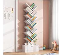Libreria moderna a 12 ripiani per CD, DVD, colore bianco, ideale per soggiorno, ufficio e camera da letto