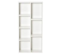 Libreria Moderna a Cubi con 7 Ripiani 50x24x106 cm in Legno Truciolato Bianca