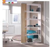 94621 KIT LIBRERIA ALIDA 90X25XH180 BIANCO ROVERE