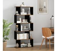 Libreria Moderna Asimmetrica a Parete con 5 Ripiani in Legno, 70x29.5x163cm, Marrone Rustico