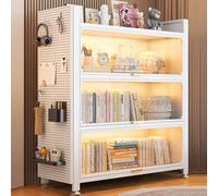 Libreria moderna con ante pieghevoli Armadietto portaoggetti autoportante robusta struttura in metallo per soggiorno, camera da letto, cucina, dispensa, mobili eleganti per la casa nization